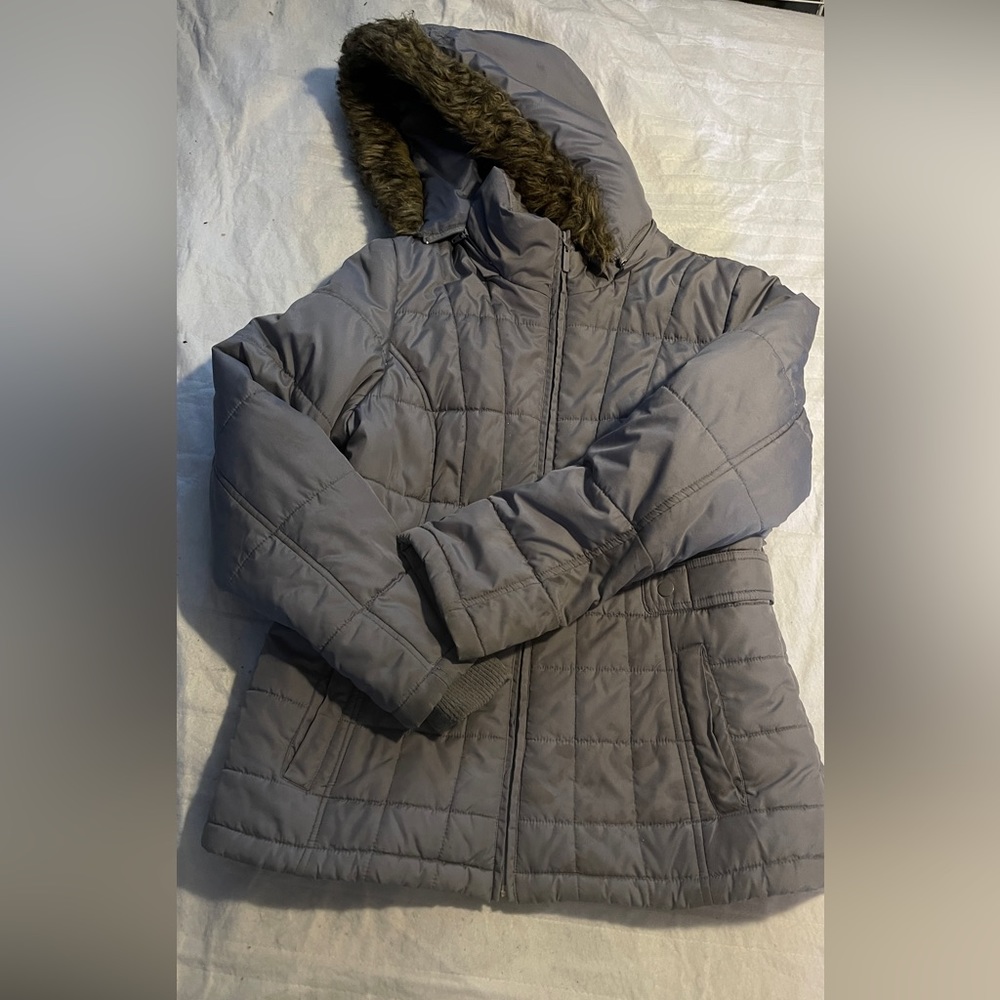 Girl’s Medium (8-10) Parka Style Coat with Removable Hood